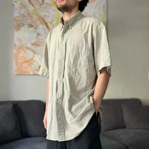 Vintage Brooks Brothers Button Down Sport Shirt - Beige - Size L